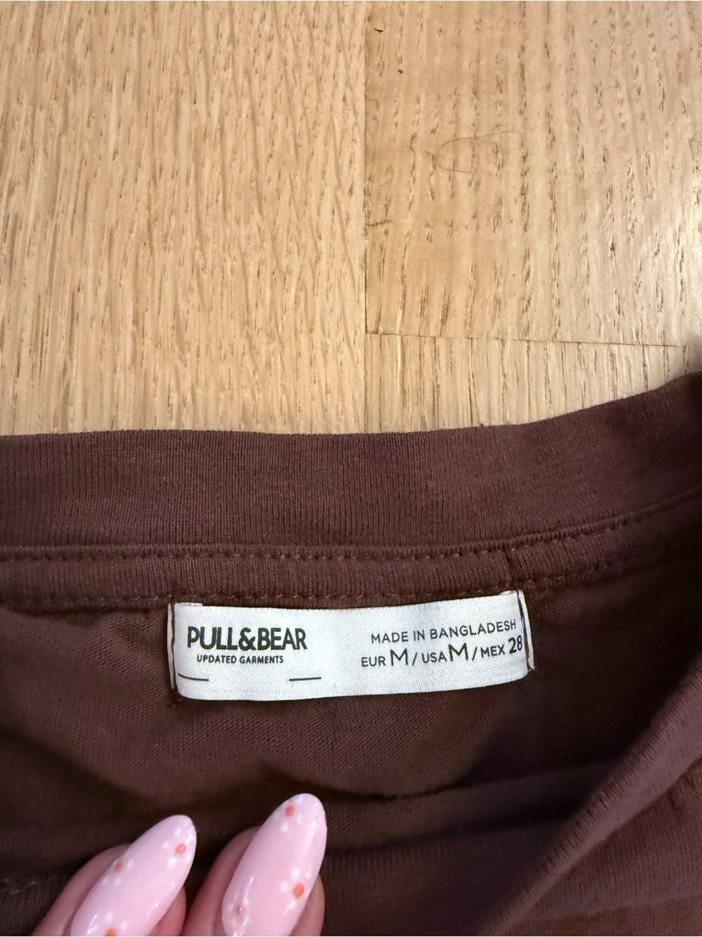 Pull&Bear Chocolate Brown Cropped Tee With 'Anew Mindset' Print — image 3 of 4
